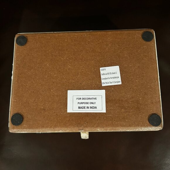 NWT Vintage Large Wooden Hand Carved Ornate Indian Keepsake Box - Picture 12 of 12